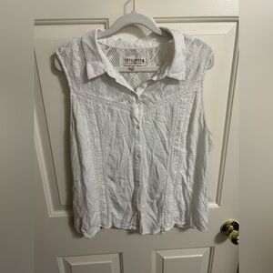 3/$30 Idyllwind Cobble Lace Yoke Sleeveless Top‎ Size XL